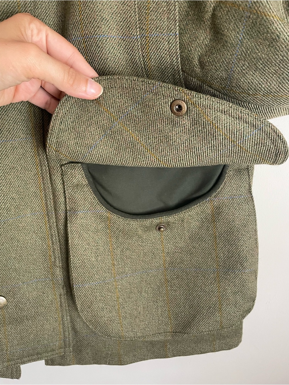 Chrysalis Chiltern Wool Field Coat Olive W/ Purple Lining Men’s Med - Picture 4 of 16